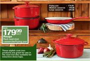 Rouge Red Cast-Iron Large Casserole-Each