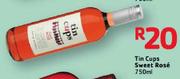 Tin Cups  Sweet Rose-750ml