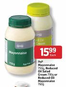 PnP Mayonnaise-750gm, Reduced Oil Salad Cream-790gm or Reduced Oil Mayonnaise-760gm Each