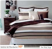 Java Stripe Design Three Quarter Comforter Set