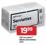 PnP no name White Serviettes-200's