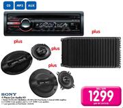Sony 4 Piece Car Audio Kit GT320+5W3