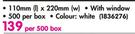 Aro DLB Envelopes 110mmx220mm-Per 500 Box