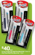 Scripto Prime City Ball Pen Black Ink-1.0mm Or City Flash Ball Pen Black Ink-1.0mm Each