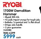 Ryobl 1700w Demolitian Hammer  DH-45K