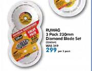 Ruwag 3 Pack 230mm Diamond Blade Set