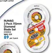 Ruwag 3 Pack 115mm Diamond Blade Set