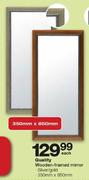 Quality Wooden-Framed Mirror  (350mm x 850mm)-Each  