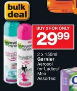 Garnier Aerosol For Ladies/Men-2 x 150ml
