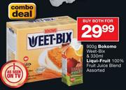 Bokomo Weet-Bix-900gm & Liqui-Fruit 100% Fruit Juice Blend-330ml