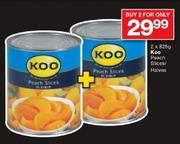 2X825g Koo Peach Slices/Halves