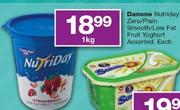 Danone Nutriday Zero/Plain Smooth/Low Fat Fruit Yoghurt Assorted-1kg Each