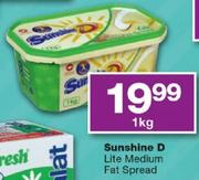 Sunshine D Lite Medium Fat Spread-1kg