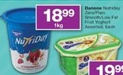 Danone Nutriday Zero/Plain Smooth/Low Fat Fruit Yoghurt-1kg
