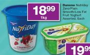 Danone Nutriday Zero/Plain Smooth/Low Fat Fruit Yoghurt-1kg