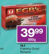 I&J Flaming Good Burgers-500gm