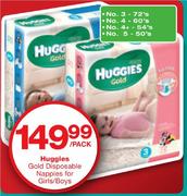 Huggie Gold Disposable Nappies For Girls/Boys No.5-50's-Per Pack