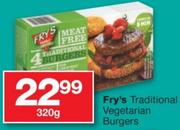 Fry's Traditional Vegetarian Burgers-320g