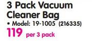 Wap 3 Pack Vacuum Cleaner Bag 19-1005