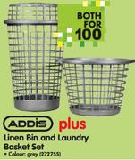 Addis Plus Linen Bin And Laundry Basket Set