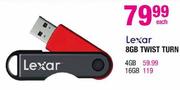 Lexar Twist Turn-8GB Each