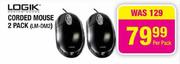 Logik Corded Mouse 2 Pack(LM-DM2)-Per Pack