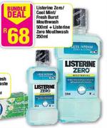 Listerine Zero/Cool Mint/Fresh Burst Mouthwash-500ml + Listerine Zero Mouthwash-250ml