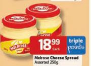 Melrose Cheese Spread Assorted-250gm Each