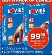 Lovies Disposable Nappies-40/42/44/50's Pack