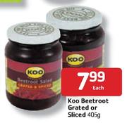 Koo Beetroot Grated Or Sliced - 405g Each
