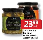 Tuna Marine Black Or Green Olives Assorted-280g Each 
