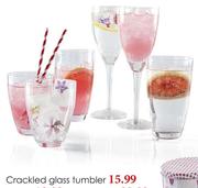 Crackled Glass Tumbler