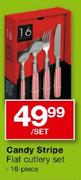 Candy Stripe Flat Cutlery Set-16 Piece Per Set