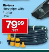 Riviera Hosepipe With Fittings 20m-Per Set