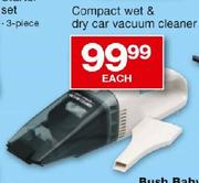 Compact Wet & Dry Car Vacuum Cleaner-Each
