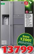 LG Metallic Water On Tap Fridge Freezer-506Ltr(GR-P207BLXV)