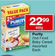 Purity 2nd Food Baby Cereal Assorted-450g Each