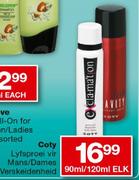 Coty Lyfsproei Vir Mans/Dames Verskeidenheid-90ml/120ml Elk