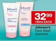 Johnson's Face Wash Assorted-150ml Each