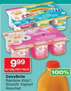 Dairybelle Rainbow Kids/Smooth Yoghurt Assorted-6x100g Per Pack