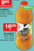 Dairybelle Real 100% Fruit Juice Assorted-1.5L Each