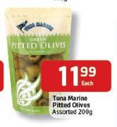  Tuna Marine Pitted Olives Assorted-200g Each