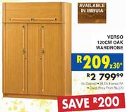 Verso 120Cm Oak Wardrobe