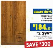 Smart Buy 3 Drawer Wardobe