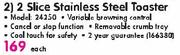 Mellerware 2 Slice Stainless Steel Toaster-Each