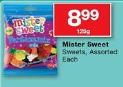 Mister Sweet, Sweets Assoeted 125g-Each