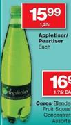 Appletiser/Peartiser 1.25L-Each