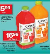 Ceres Blended Fruit Squash Concentrate Assorted 1.75L-Each