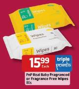 PnP Real Baby Fragranced Or Fragrance Free Wipes - 80's Each