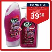 Radox Shower Gel-250ml / Handwash-300ml Or Foam Bath-300ml Assorted-2's